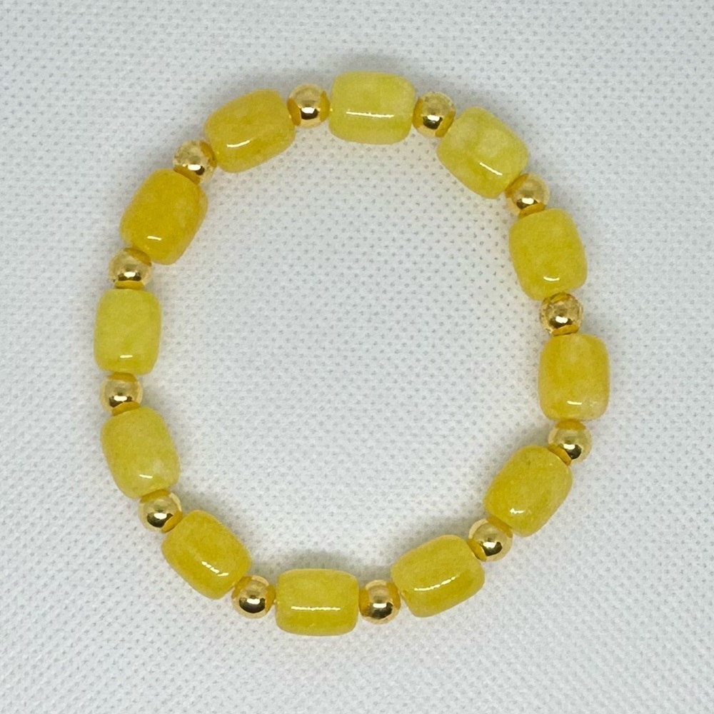 Honey Jade bracelet stretch handmade - Picture 6 of 8